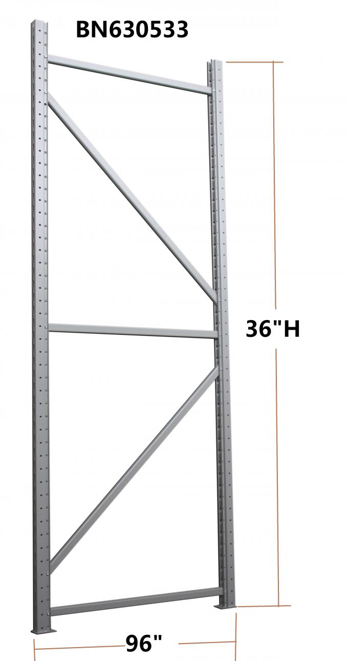極度の広い鋼鉄支えがない棚付けの単位、36 * 96インチ パレット棚の直立したフレーム